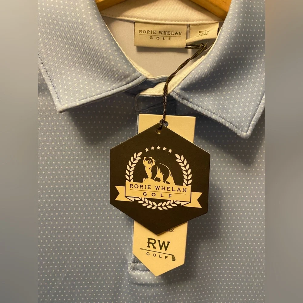 Rorie Whelan Golf UPF 50 blue & white polo - Picture 4 of 6